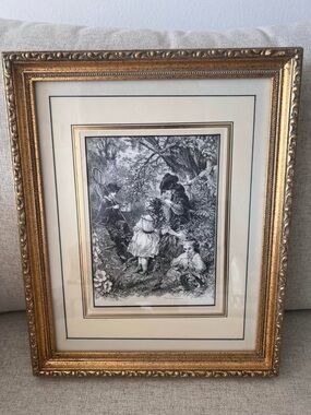 Classic Victorian-era Black and White Framed Art